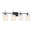 4-Light Bathroom Vanity Light In Matte Black