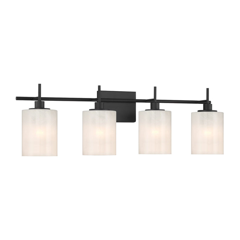 4-Light Bathroom Vanity Light In Matte Black