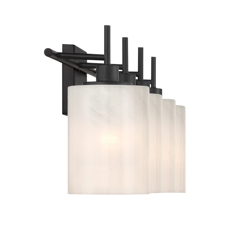 4-Light Bathroom Vanity Light In Matte Black