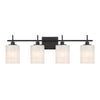 4-Light Bathroom Vanity Light In Matte Black