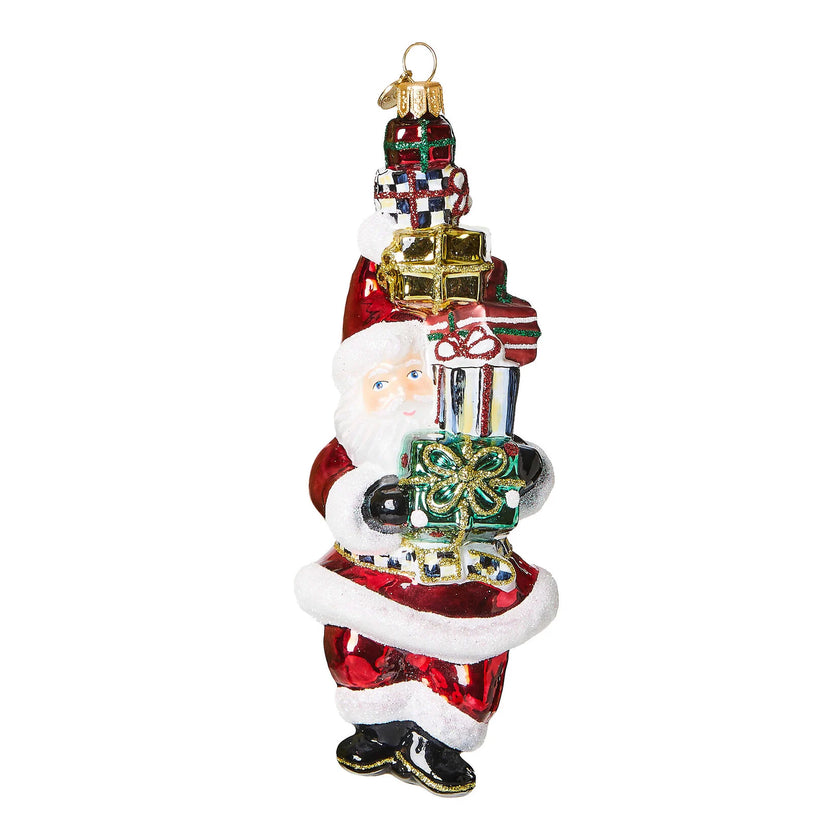 COZY CHRISTMAS GIFTING SANTA ORNAMENT
