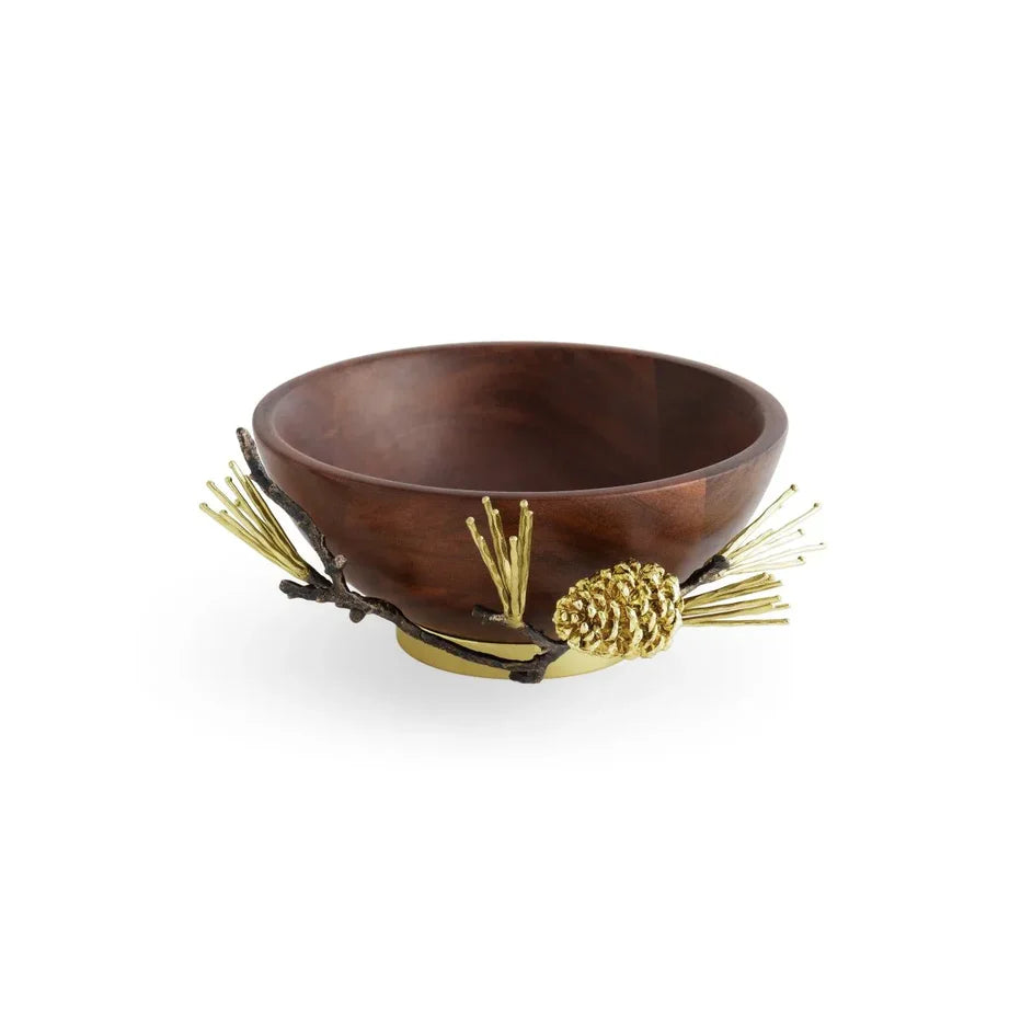 PINE CONE SM WOOD BOWL