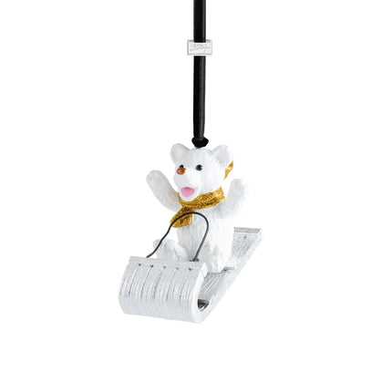 SLEDDING TEDDY ORNAMENT