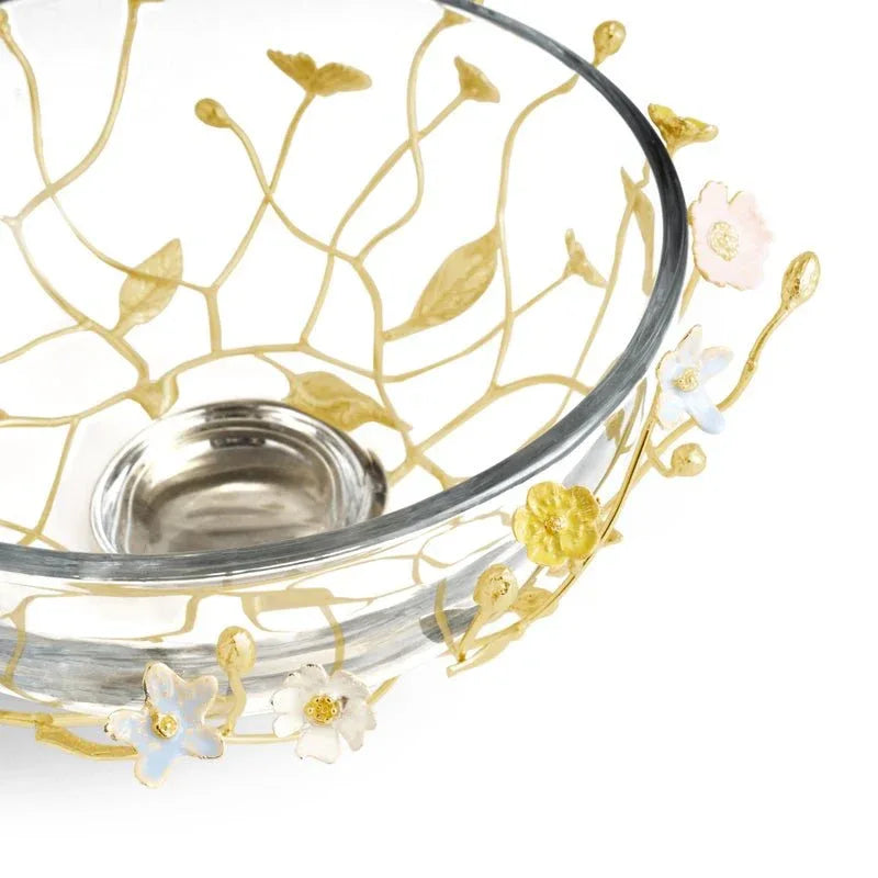 WILDFLOWERS LG GLASS BOWL