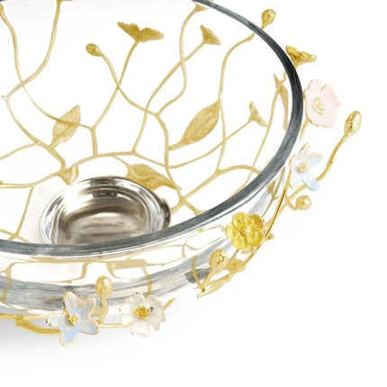 WILDFLOWERS LG GLASS BOWL