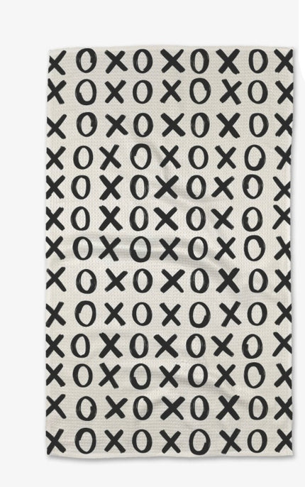 Hugs and Kiss White Tea Towel