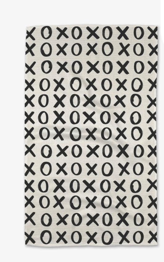 Hugs and Kiss White Tea Towel