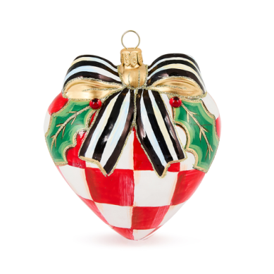 CHECK IT OUT RED HEART ORNAMENT