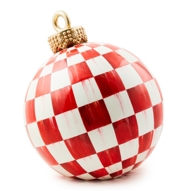 RED CHECK TABLE TOP ORNAMENT